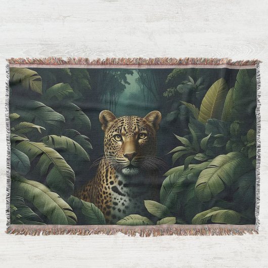Majestueuze Leopard geweven deken en wandtapijt