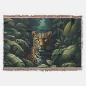 Majestueuze Leopard geweven deken en wandtapijt (Voorkant)
