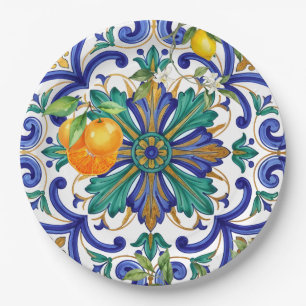 Majestueuze Majolica barok Italiaans  Papieren Bordje