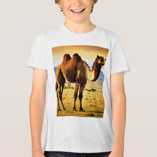 Majestueuze Mongoolse Bactrische Kameel in 8K Ultr Tri-Blend Shirt