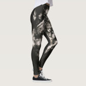 Majestueuze Monochrome Wilde Wolf Leggings (Rechts)