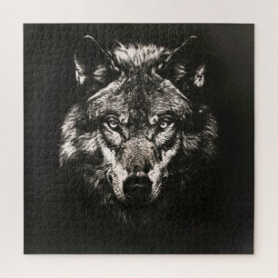 Majestueuze Monochrome Wilde Wolf Legpuzzel