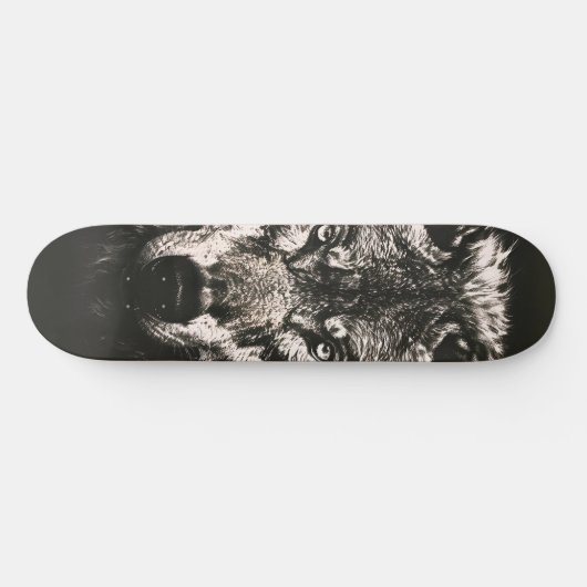 Majestueuze Monochrome Wilde Wolf Skateboard (Horizontaal)
