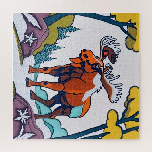Majestueuze Moose in het bos Legpuzzel (Horizontaal)