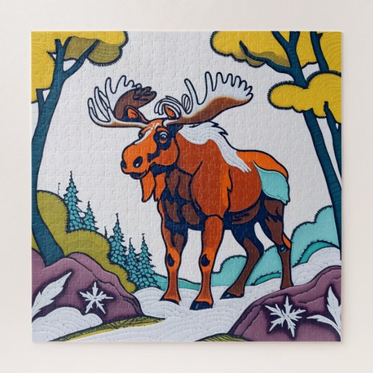 Majestueuze Moose in het bos Legpuzzel (Verticaal)