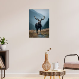 Majestueuze Moose in Mountain Valley Poster