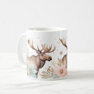 Majestueuze Moose met bloemenaccenten Koffiemok