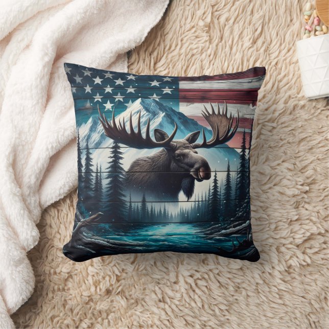 Majestueuze Moose met uitzicht op het Amerikaanse  Kussen (Deken)