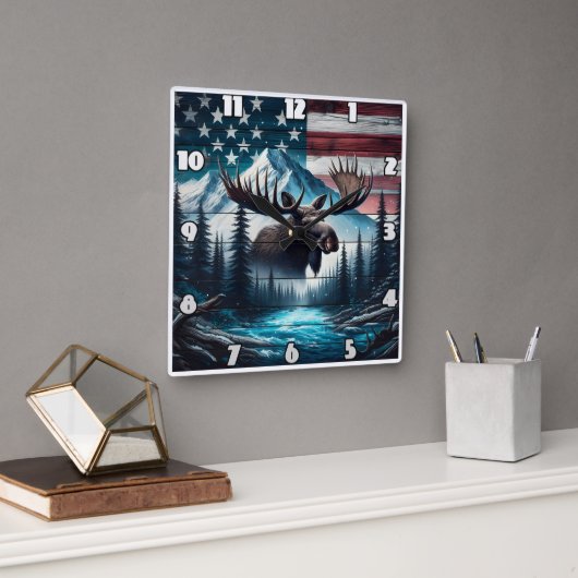 Majestueuze Moose met uitzicht op het Amerikaanse Vierkante Klok (Kantoor)