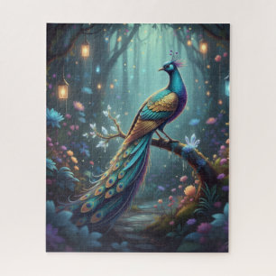 Majestueuze mystieke vogel in de betoverde puzzel