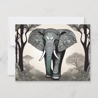 Majestueuze olifant met tribale patronen briefkaart