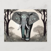 Majestueuze olifant met tribale patronen briefkaart (Voorkant)