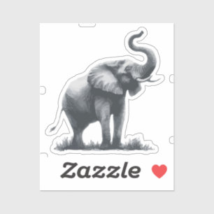 Majestueuze olifant met verhoogde stam sticker