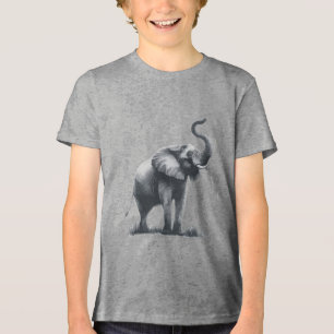 Majestueuze olifant met verhoogde stam Tri-Blend shirt