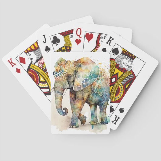 Majestueuze Olifant Mooie Kunst Geestelijke Gids Pokerkaarten (Achterkant)