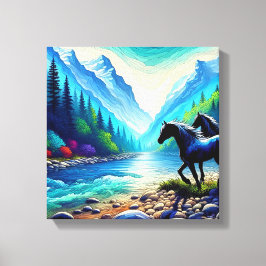 Majestueuze ontmoeting in Vibrant Valley Elegant D Canvas Afdruk