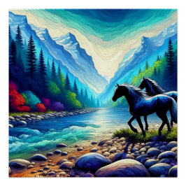 Majestueuze ontmoeting in Vibrant Valley Elegant D Perfect Poster
