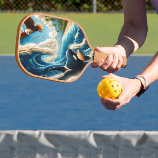 Majestueuze Orka en Eagle Dance Pickleball Paddle (Insitu)
