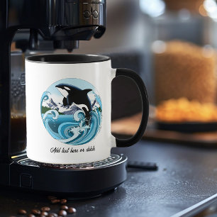 Majestueuze Orka Moordwalvis Blauwe Golven Oceaan Mok