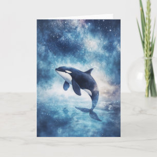 Majestueuze orka tussen de sterren kaart