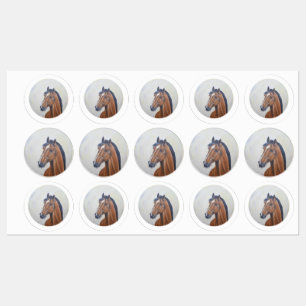 Majestueuze Paardenportret T-Shirt Labels