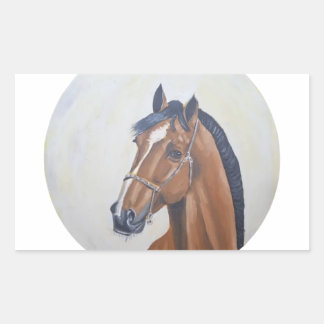 Majestueuze Paardenportret T-Shirt Rechthoekige Sticker