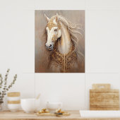 Majestueuze paardenschildering poster (Keuken)