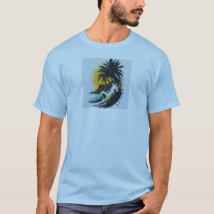 Majestueuze palmboom in het schilderen t-shirt