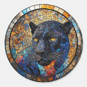 Majestueuze Panter voor Natuur- en Kunstliefhebber Ronde Sticker