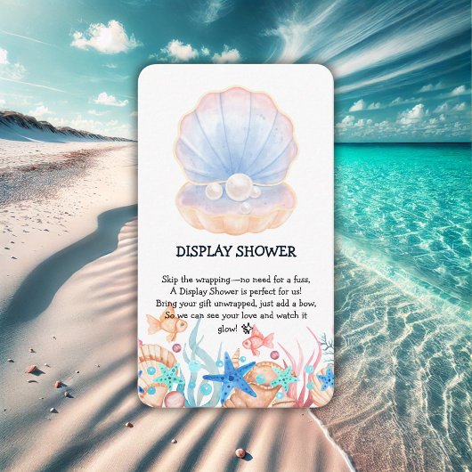 Majestueuze parel onder het Zeeen Baby shower Informatiekaartje