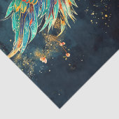 Majestueuze Phoenix met bloemenaccenten Tissuepapier (Detail)