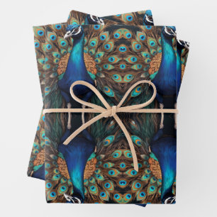 Majestueuze pracht van het Boho Peacock-inpakpapie Inpakpapier Vel
