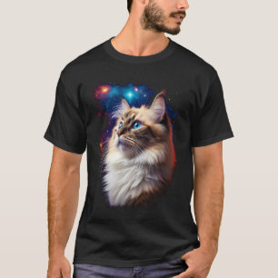 Majestueuze Ragdoll Kat in de Ruimte u2013 Kindere T-shirt