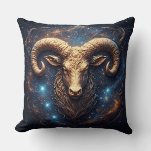 Majestueuze Ram Omringd door Glinsterende Sterren Kussen