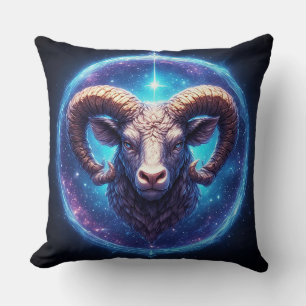 Majestueuze Ram Omringd door Glinsterende Sterren Kussen