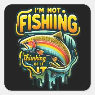 Majestueuze regenboogforel springen bij zonsopgang vierkante sticker