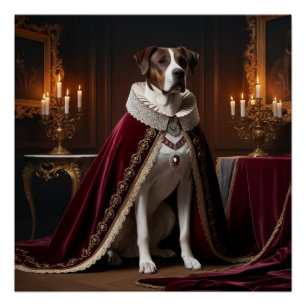 Majestueuze Renaissance Hondenportret Kaars Perfect Poster