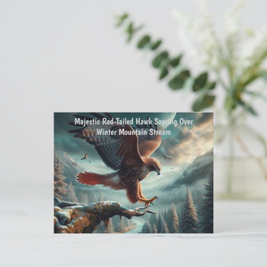 majestueuze roodstaarthaai springt omhoog briefkaart (Staand voorkant)