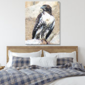 Majestueuze roodstaarthavik gewikkeld canvas (Insitu (Slaapkamer))