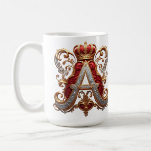 Majestueuze sierletter A met kroon Koffiemok