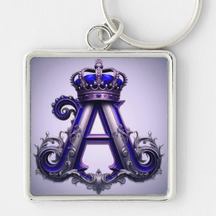 Majestueuze sierletter A met kroon Sleutelhanger