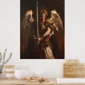 Majestueuze Sint Michaël de Aartsengel Poster (Keuken)