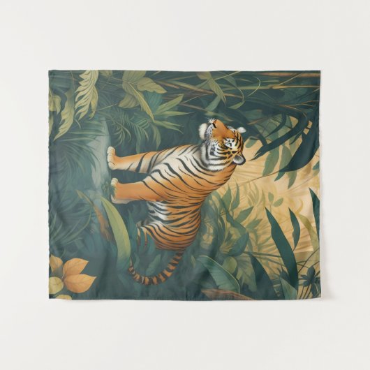 Majestueuze tijger in het Oerwoud Elegant Wildlife Wandkleed (Voorkant (horizontaal))