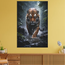 Majestueuze Tijger – Stille Kracht in de Regen