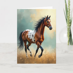 Majestueuze verjaardagskaart met rennend paard kaart