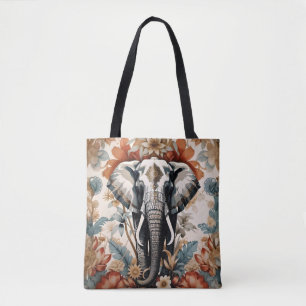 Majestueuze versierde olifant wilde dieren draagtas