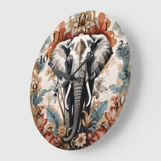 Majestueuze versierde olifant wilde dieren grote klok (Hoek)