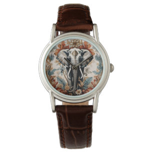 Majestueuze versierde olifant wilde dieren horloge