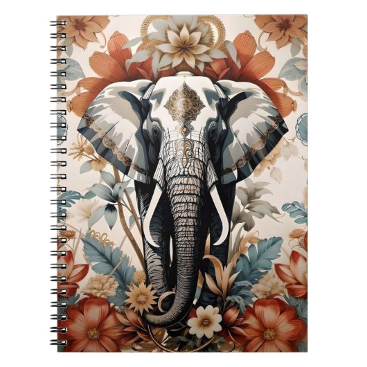 Majestueuze versierde olifant wilde dieren notitieboek (Voorkant)