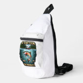 Majestueuze vissen zwemmen langs een serene Vissen Sling Bag (Rechterhoek)
